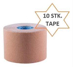 10 stk. Kinesio tape - SportDoc Kinesiology tape - Kinesiotape i beige